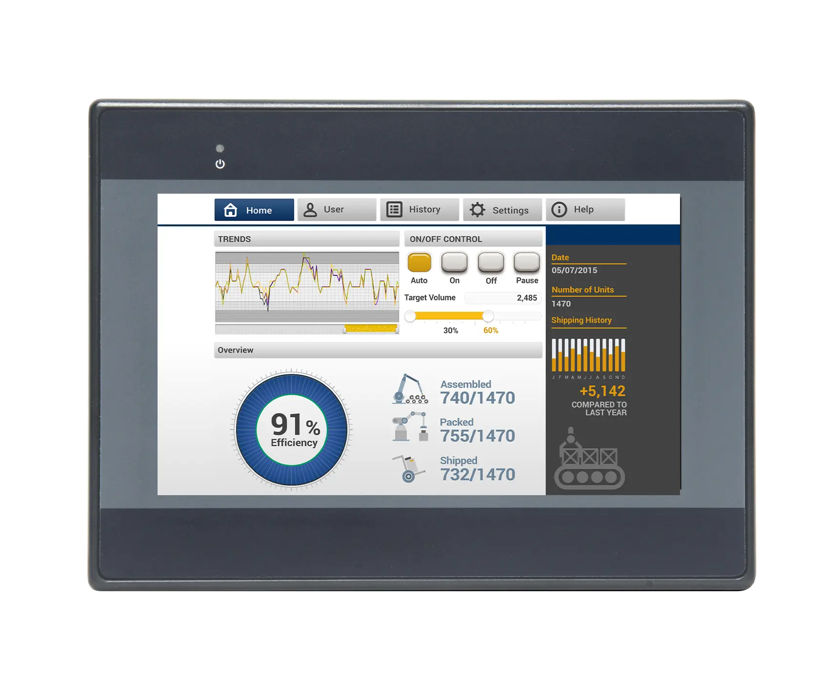 HMI5070LB_Front-view_full Oil Screen Maple Systems Class I, Division 2 7" HMI for the Oil & Gas Industry
