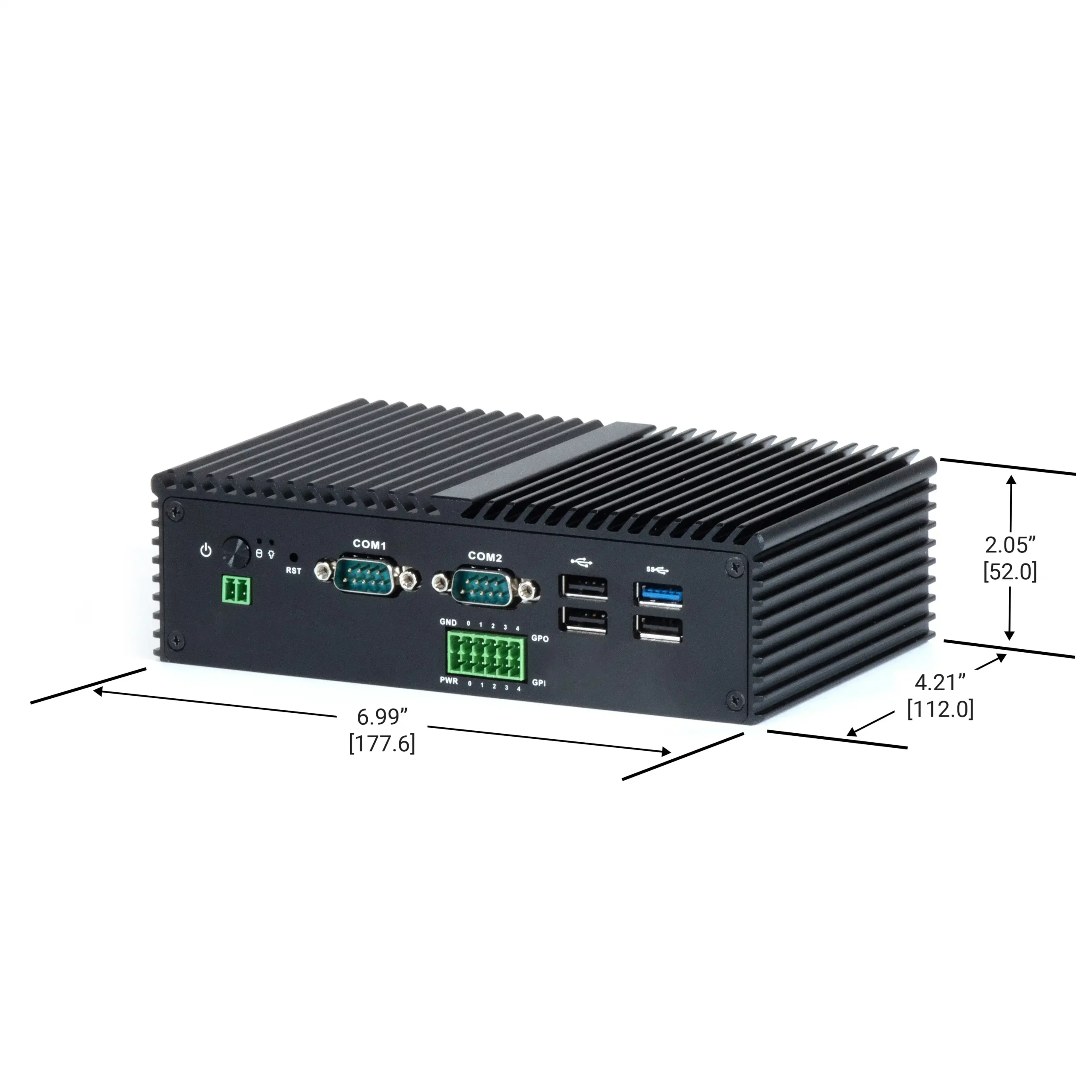 IPC2115A_Dimension-view (1) Mini Industrial Box PC, Fanless, Intel Alder Lake-N N10 Quad Core - Dimensional View