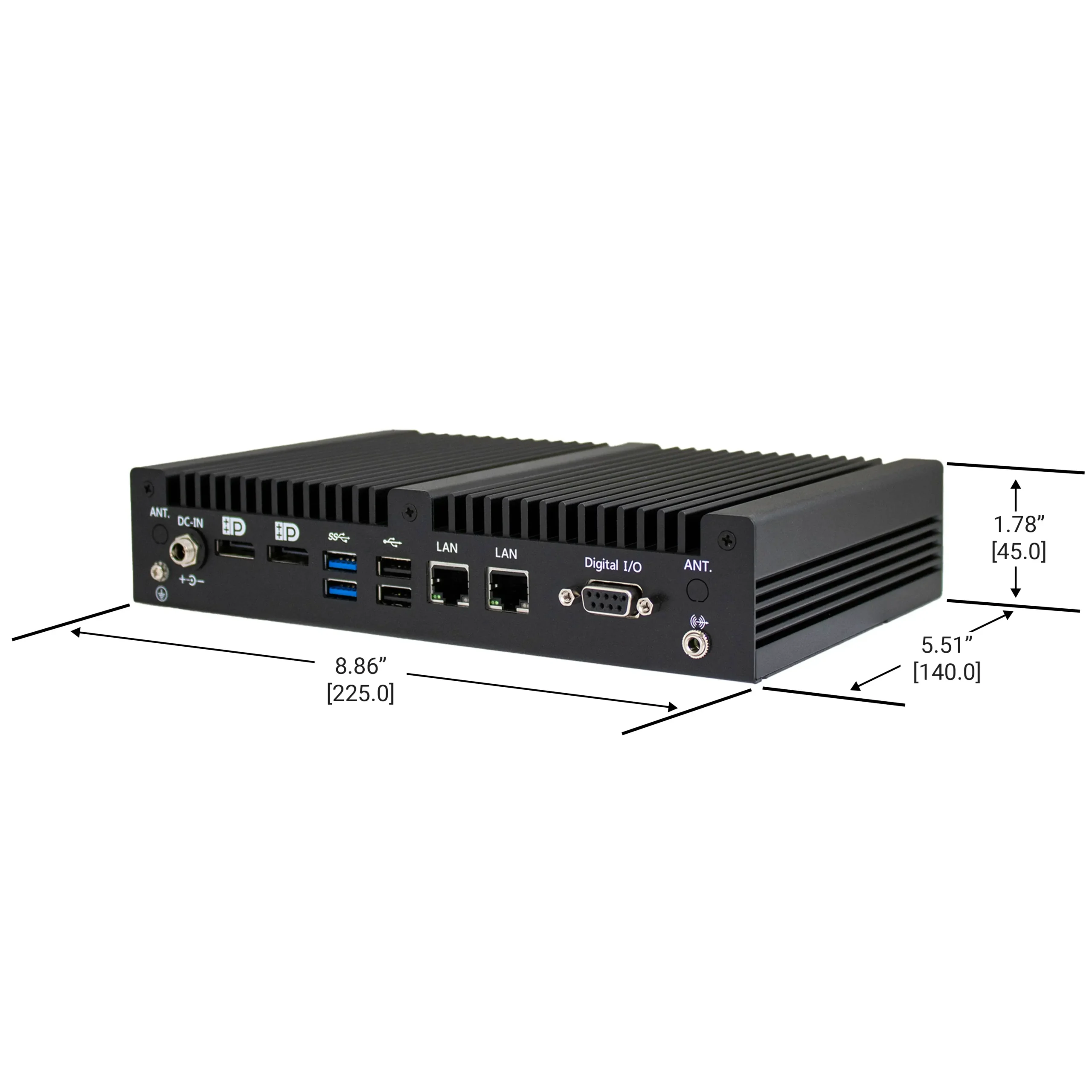 IPC2210A | Mini Fanless Industrial PC - Dimensional View
