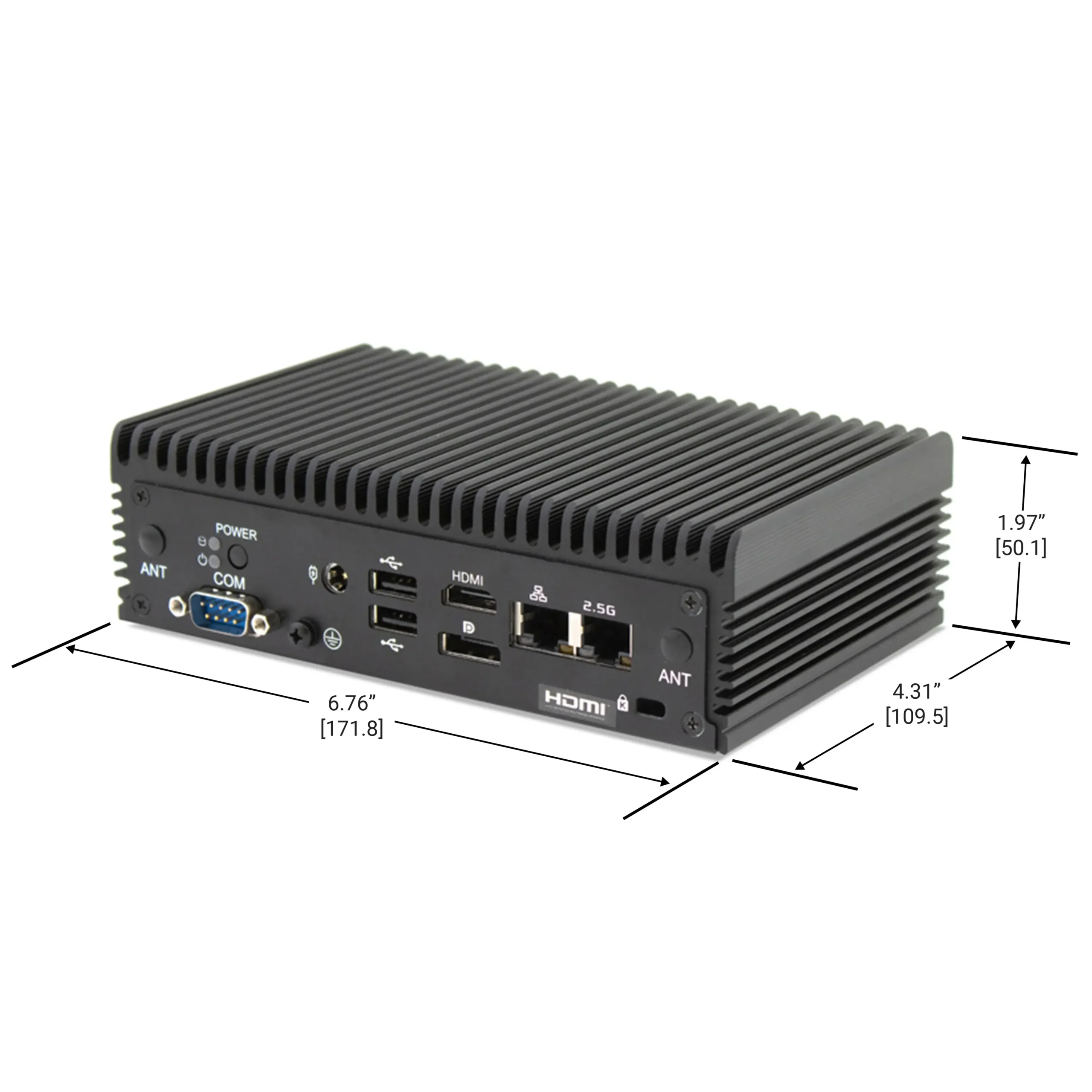 IPC2770A_Dimension-view Intel Hexa Core Powered Mini Industrial PC Dimensional View