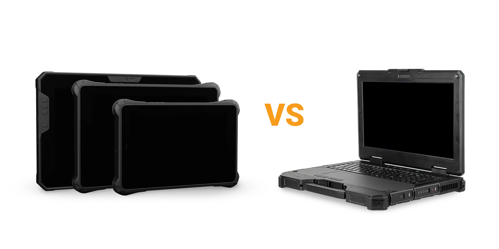 A group of rugged Tablets versus a rugged laptop