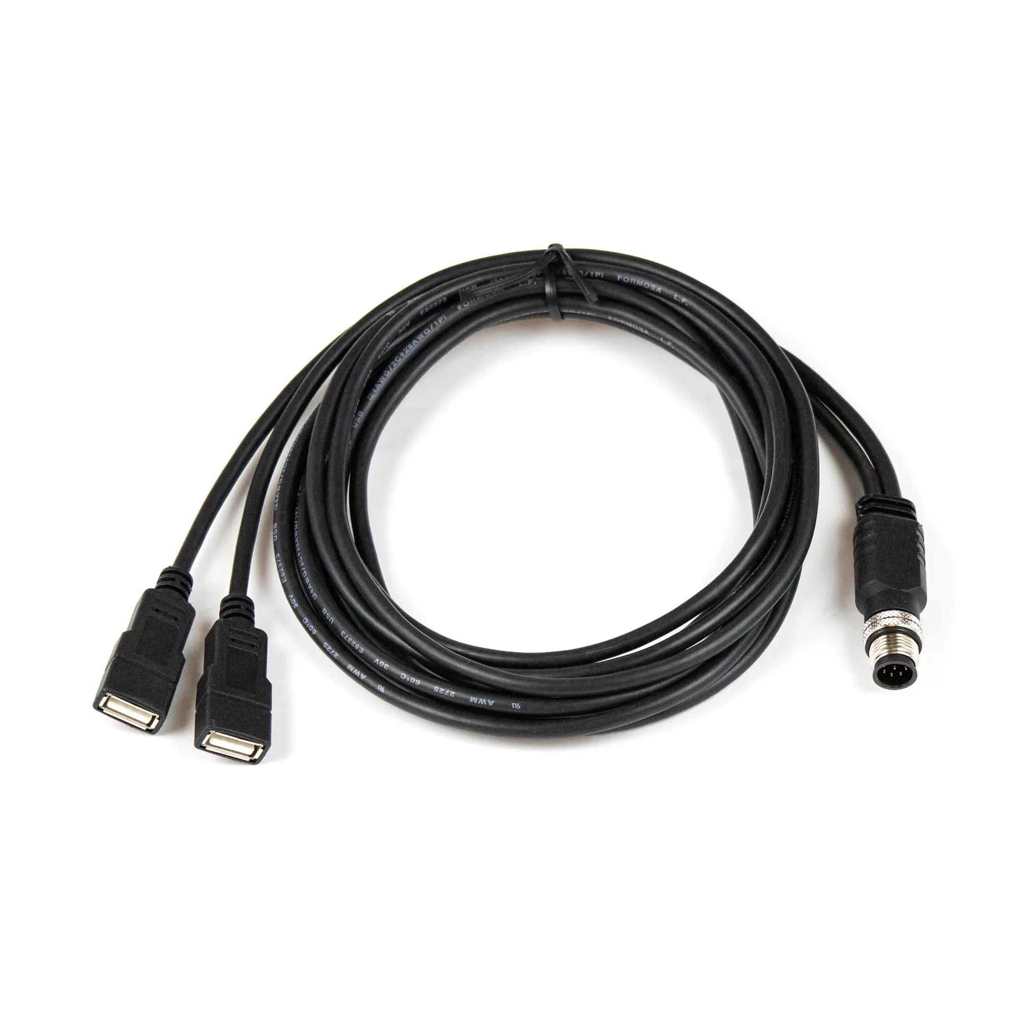 Water-Proof-M12-USB-Cable-7431-0140 Cable, M12-to-USB Type A Socket, ~5 Ft (1.8m) Maple Systems PC8000 Series