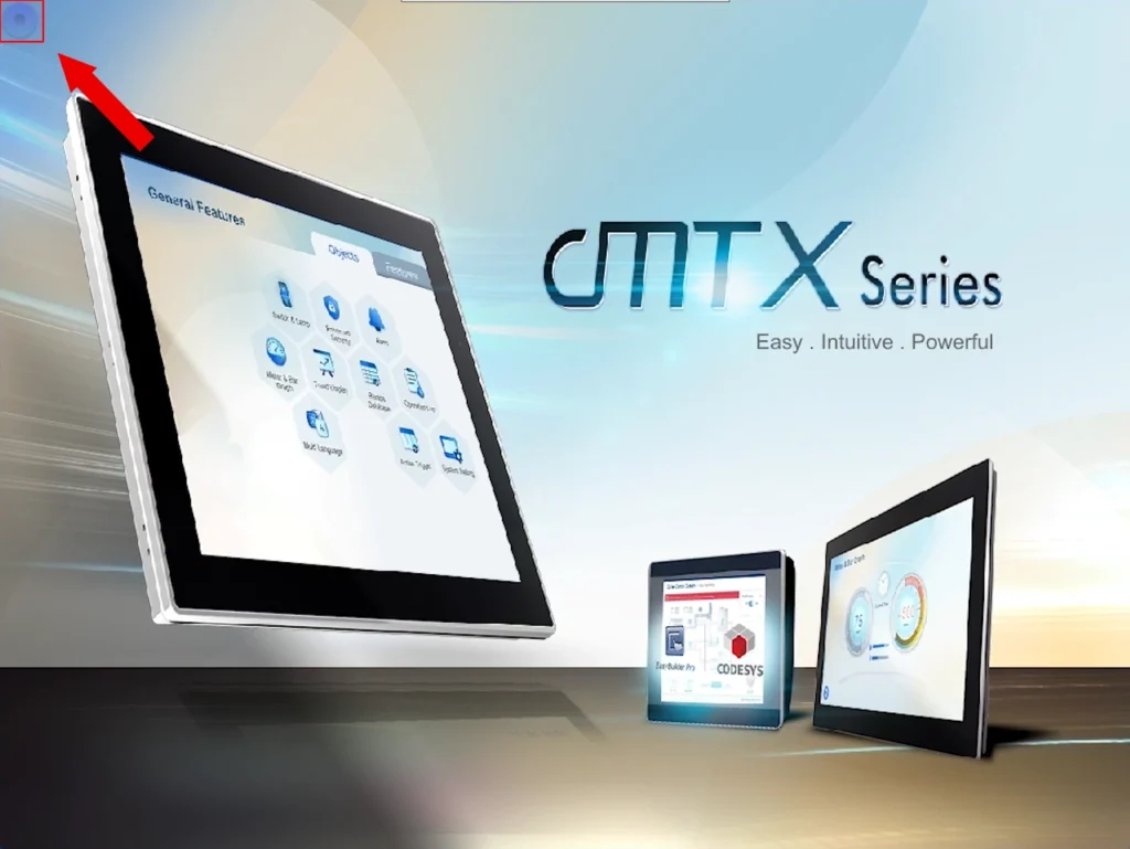 Going into the system settings on a cMT