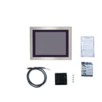 Our 15" waterproof industrial panel PC, PC8115AP comes with a VESA mounting kit and M12 power cable with each purchase.