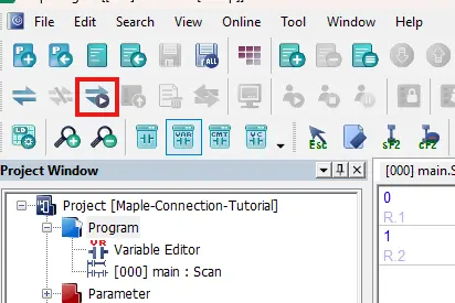 The Link + Download + Monitor button in MapleLogic