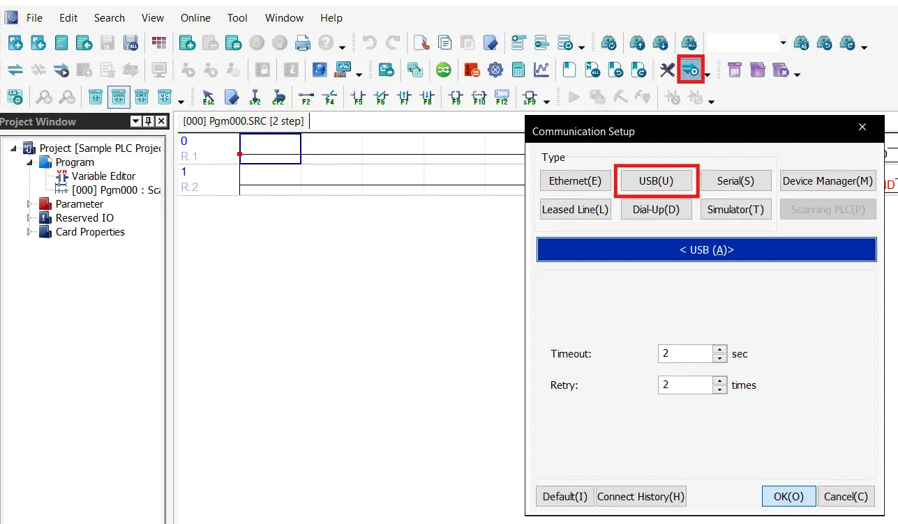 USB Communication settings in MapleLogic