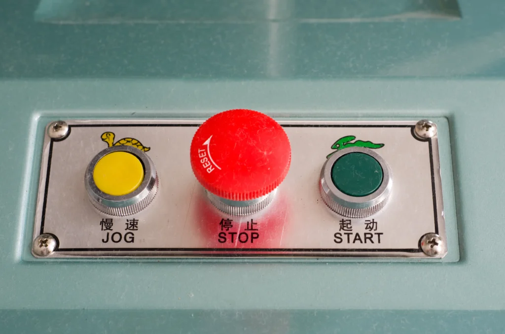 3 Buttons on a control panel