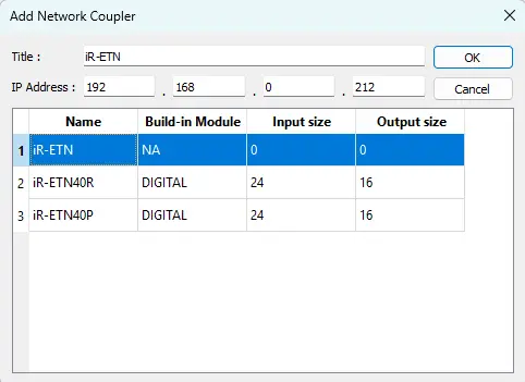 Add Coupler Window in EBPro Online Simulation project demonstrating how to connect Remote I/O to a Maple Systems HMI