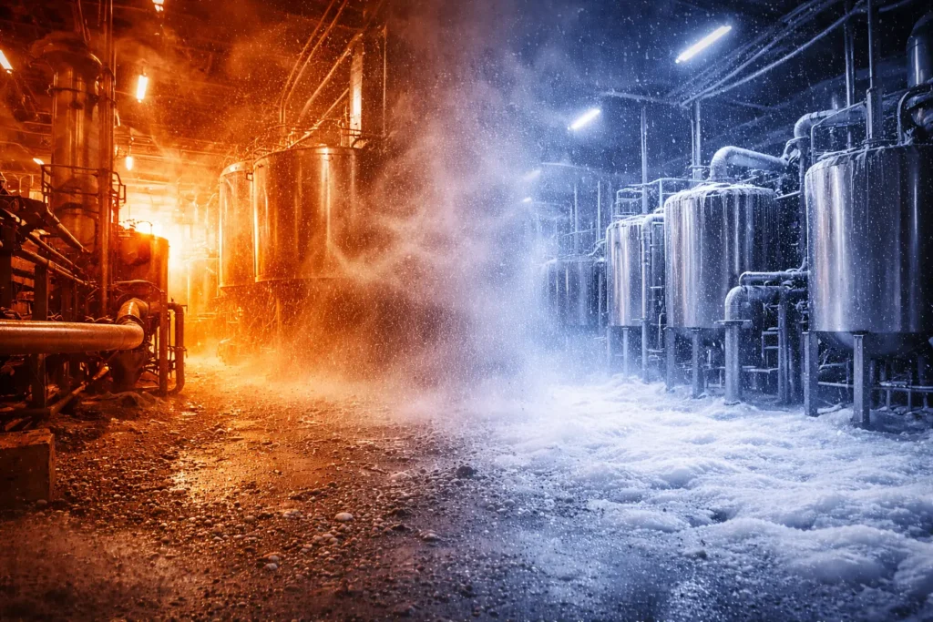 Extreme temperature image used in Maple Systems Article about Industrial Panel PC Selection by Environment