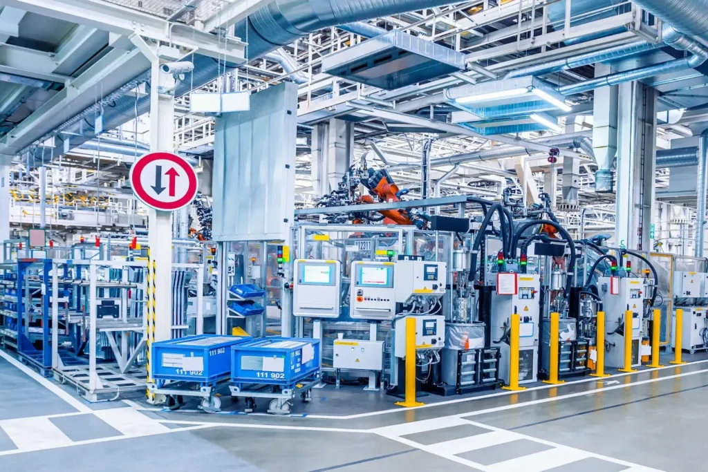 Modern automated production line in a high‑tech manufacturing facility.