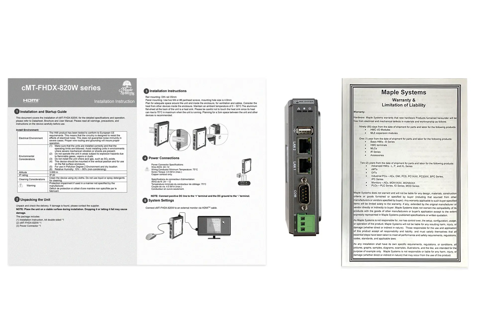 cMT-FHDX-820W Headless-HDMI Enabled, Web HMI with built-in Chromium V132 Browser - what comes in the box