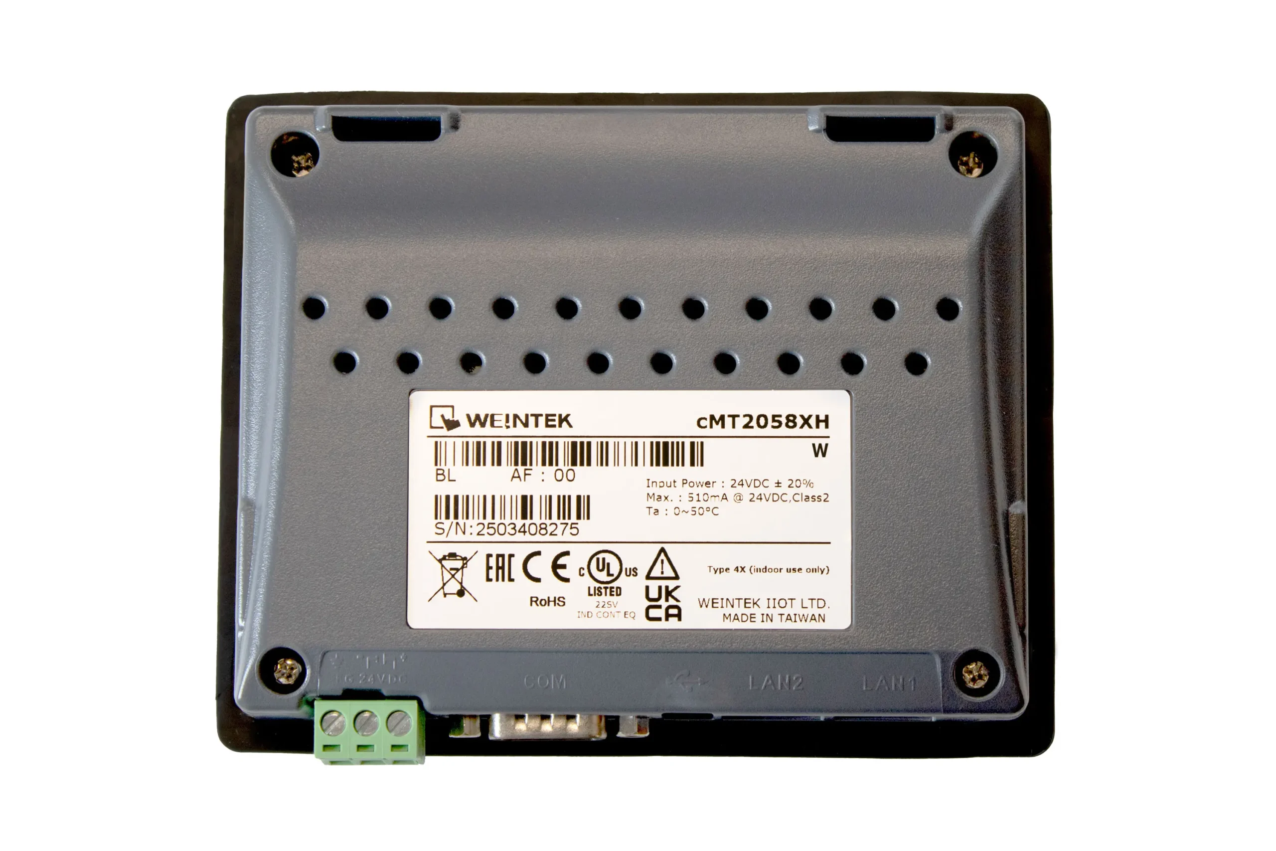 cMT2058XHW 4.3" Web HMI with built-in Chromium V132 Browser - Rear View