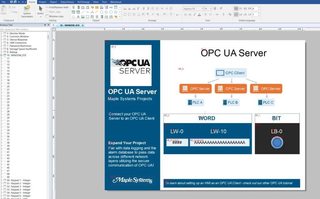 OPC UA Server sample project in EBPro