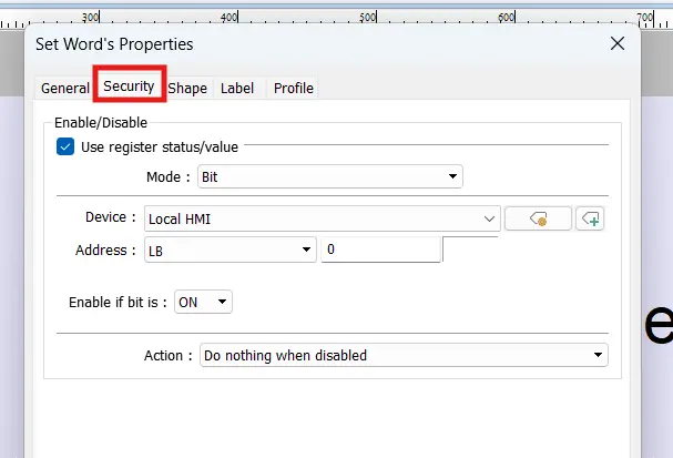 An EBPro set word being conditionally enabled by LB-0