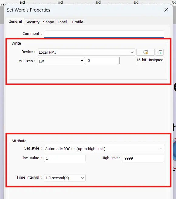 Set Word automatically jogging LW-0 every second