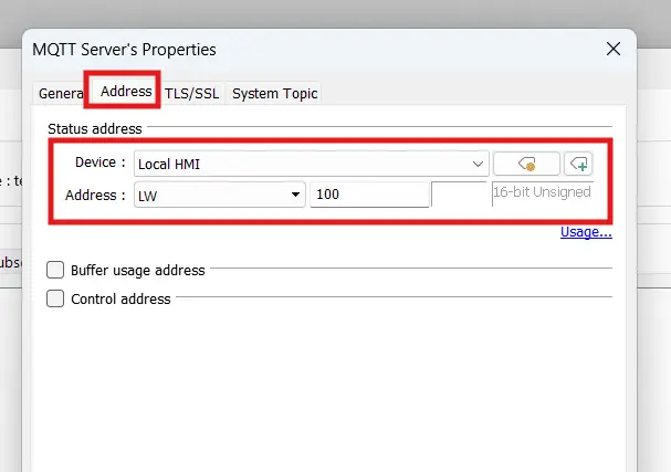Chaning the MQTT status address to LW-100