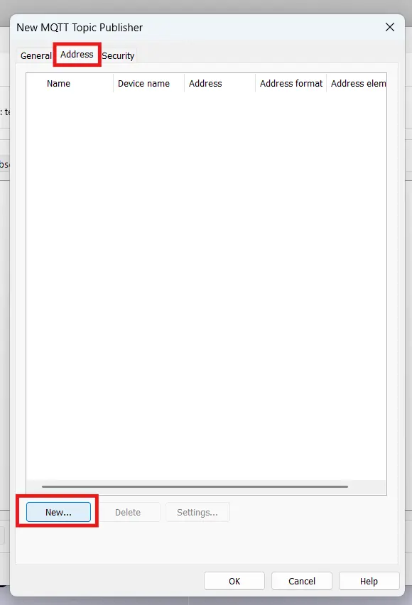 EBPro topic publish address assignment