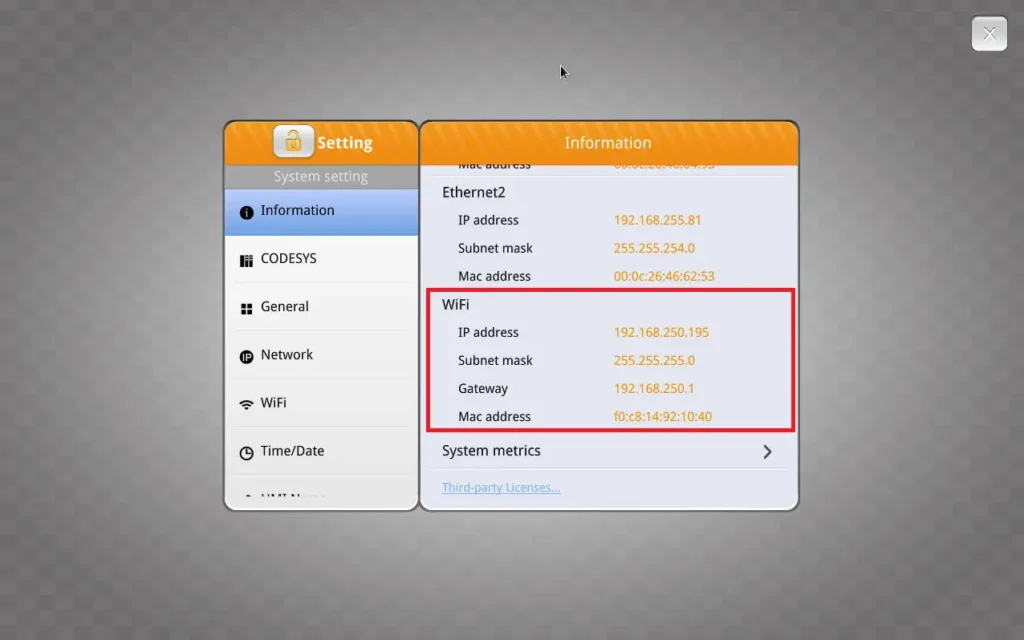 system information - wi-fi connection status system information - wi-fi connection status