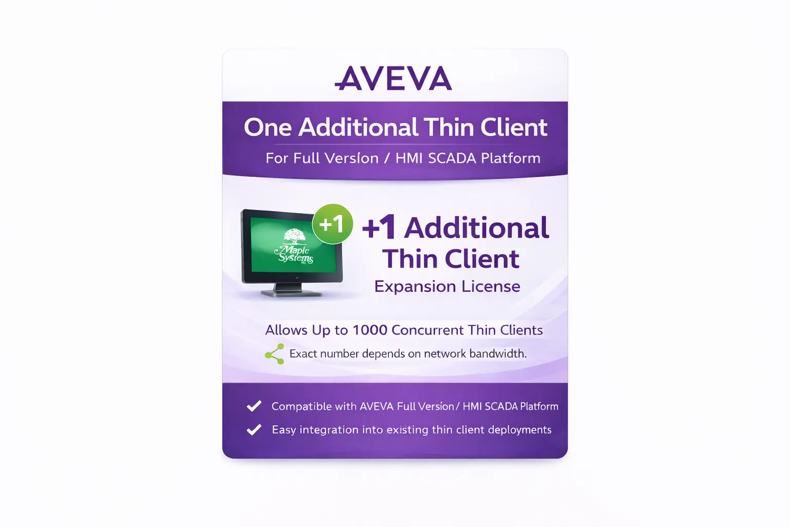 Additional-Thin-Client-for-Full-Version-HMI-SCADA-Platforms for Maple Systems IPC and Panel PC SCADA Software Runtime Licenses