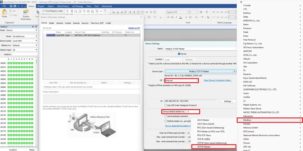 EBPro Adding New Device Modbus TCP IP Master Protocol How to Connect a Maple Systems PLC to MQTT