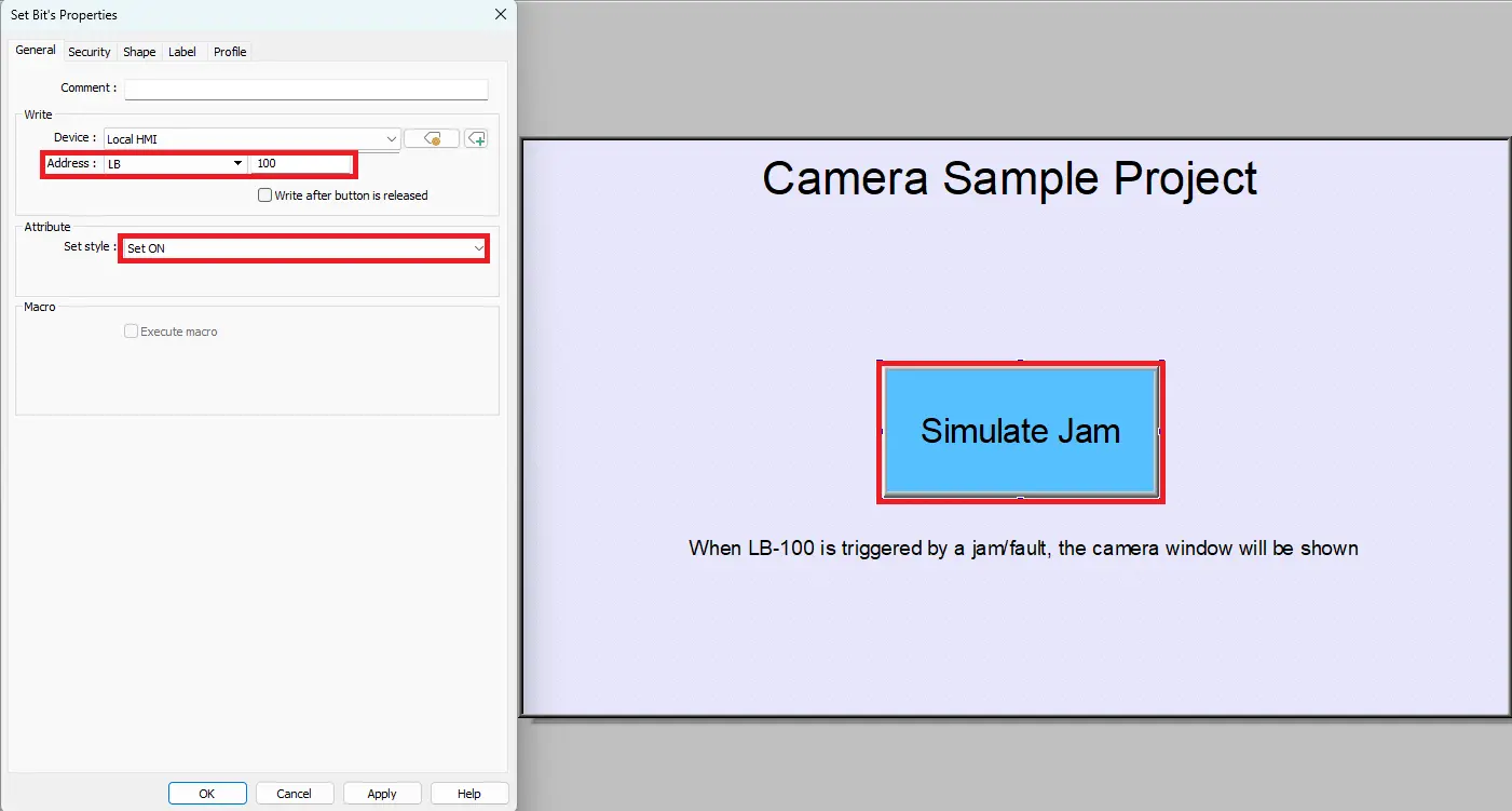 EBPro Set Bit to trigger LB-100