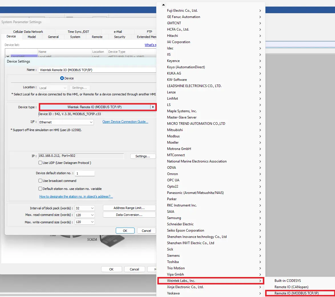 How to Connect an Andon System to a Maple Systems HMI EBPro Project Settings
