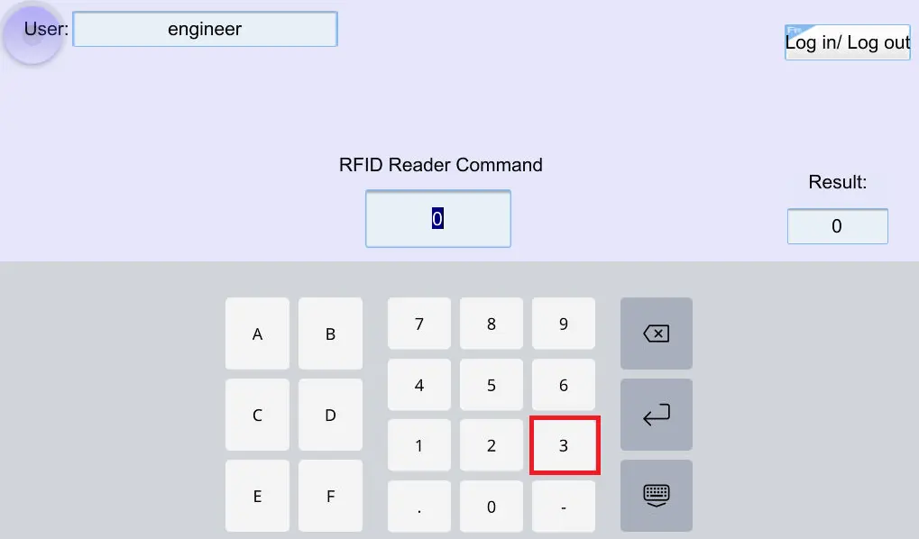 Online in EBPro and using commands to pop up the RFID scan