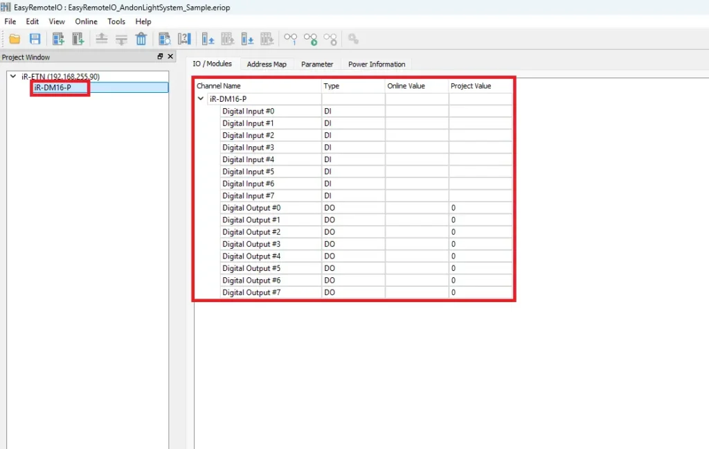 EasyRemoteIO adding an IO Module and viewing channels EasyRemoteIO adding a DM16-P IO module and viewing channels