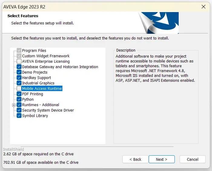 Installing AVEVA Without Mobile Access Installing AVEVA Without Mobile Access
