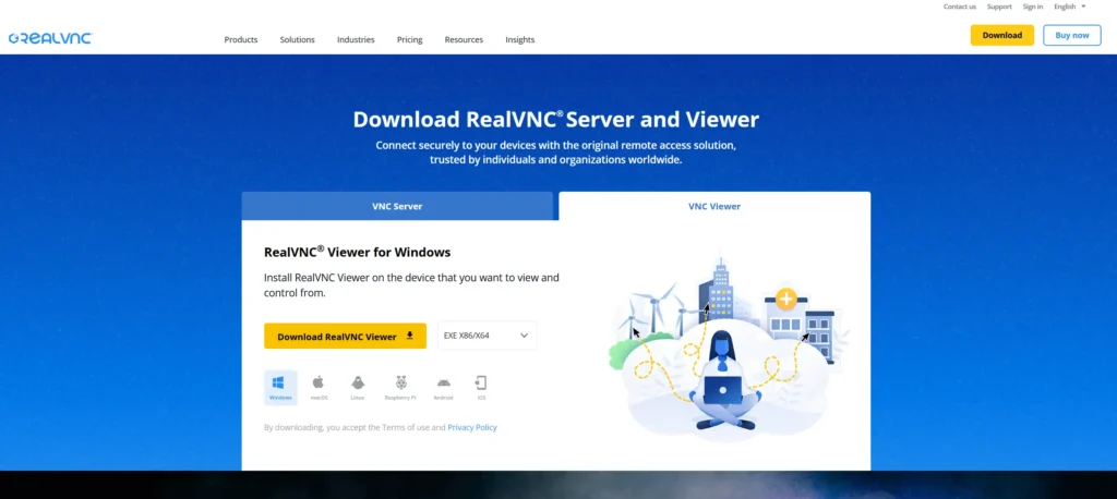 Downloading RealVNC Viewer
