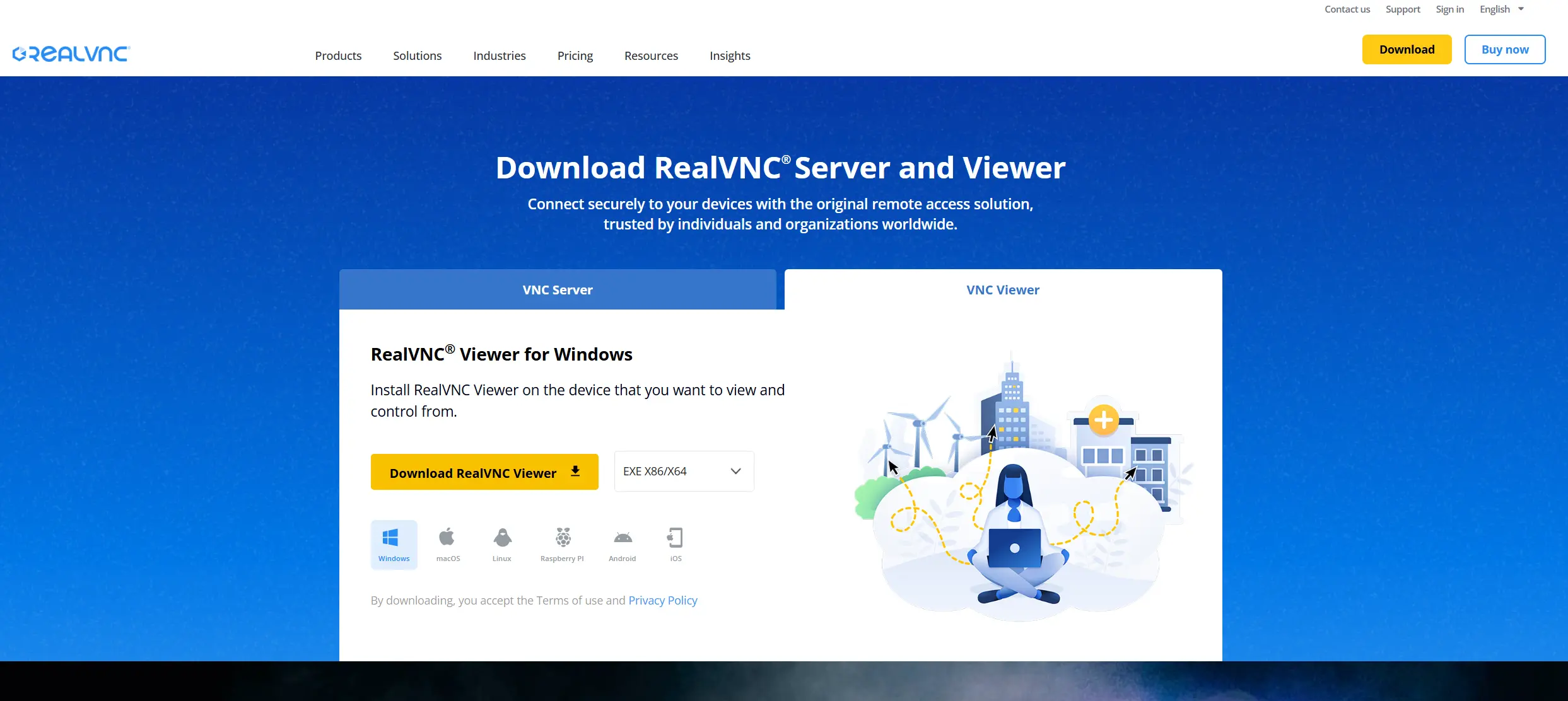 Downloading RealVNC Viewer