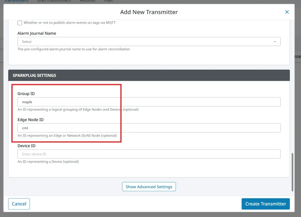 Setting Group and Edge Node IDs