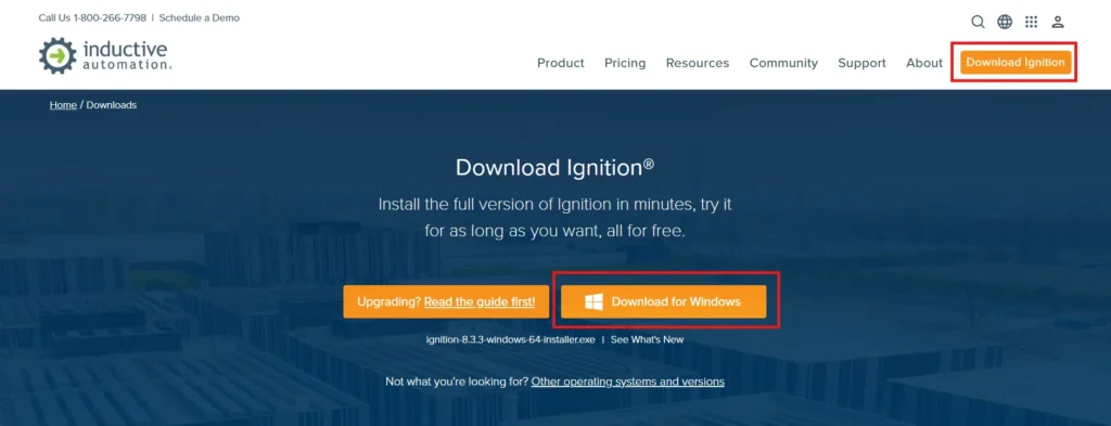 Downloading Ignition for Windows