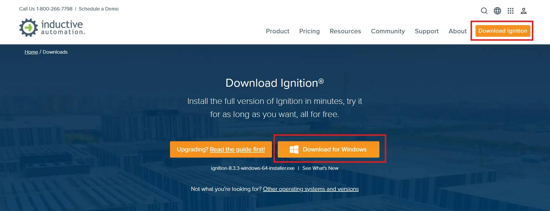 Downloading Ignition for Windows