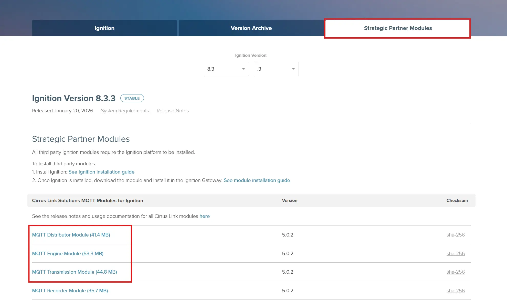 Downloading MQTT Modules