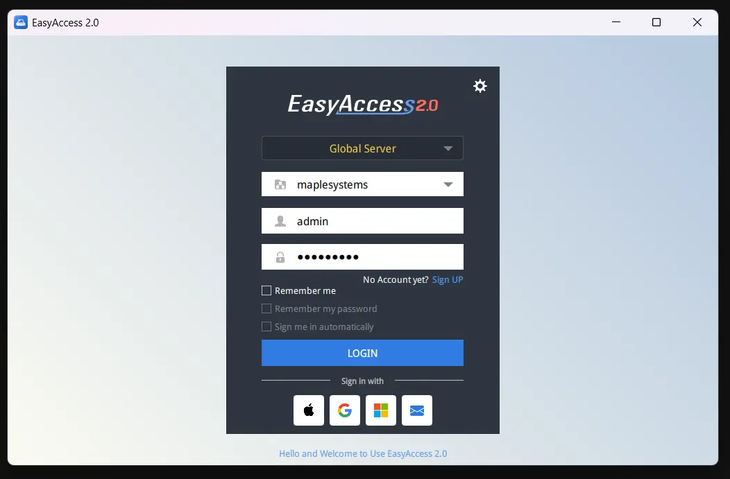 EasyAccess 2 client login
