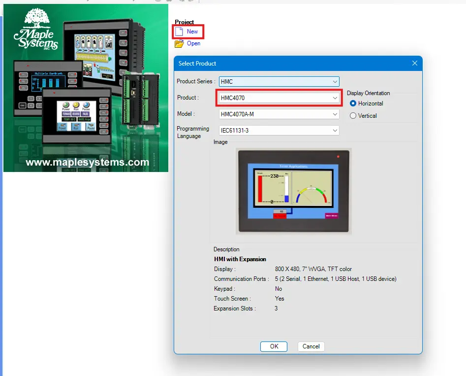 Creating a New MAPware-7000 project