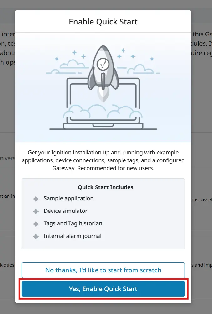 Enabling Ignition Quick Start