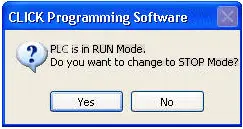 Click Programming Software -RUN or STOP mode
