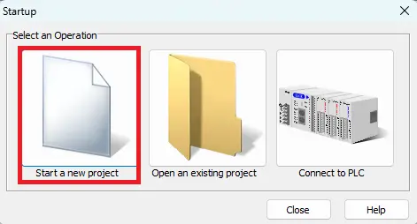 Click Programming Software - Start a new project