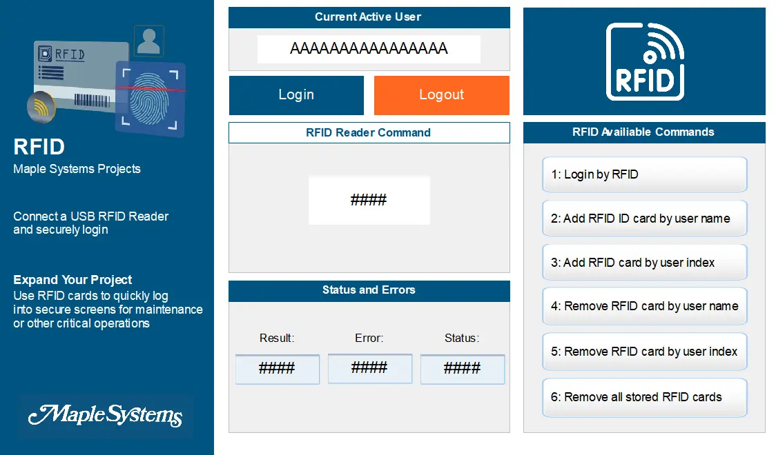 EBPro RFID Sample Project User Interface