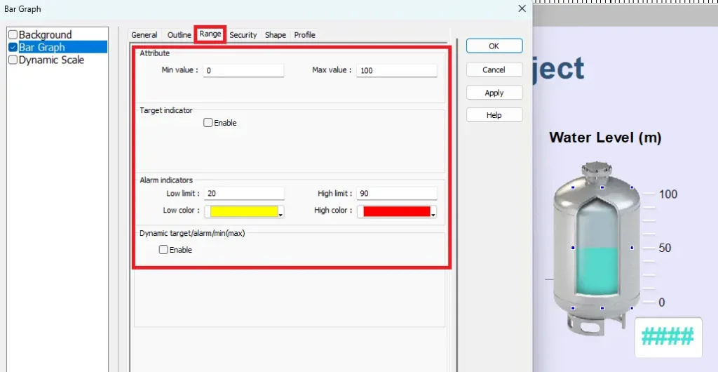 EBPro - bar graph range settings EBPro - bar graph range settings