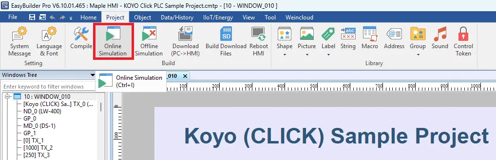 EBPro -online simulation