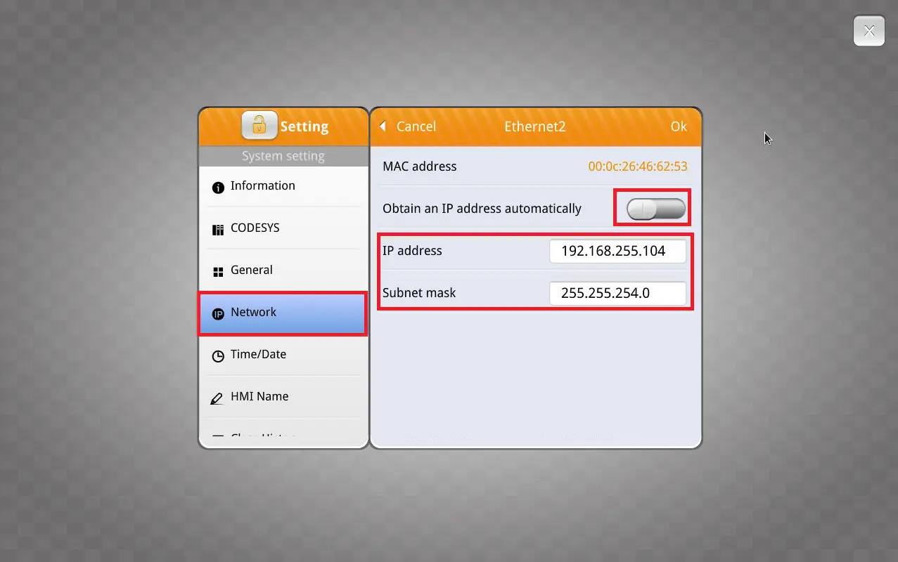 Edit the Network Settings - Enter new IP address and Subnet Mask