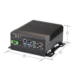 Maple Systems Heavy Duty IPC2360A Industrial Box PC with Intel 14th Gen i-Core Processors - Dimensional View with no expansion option
