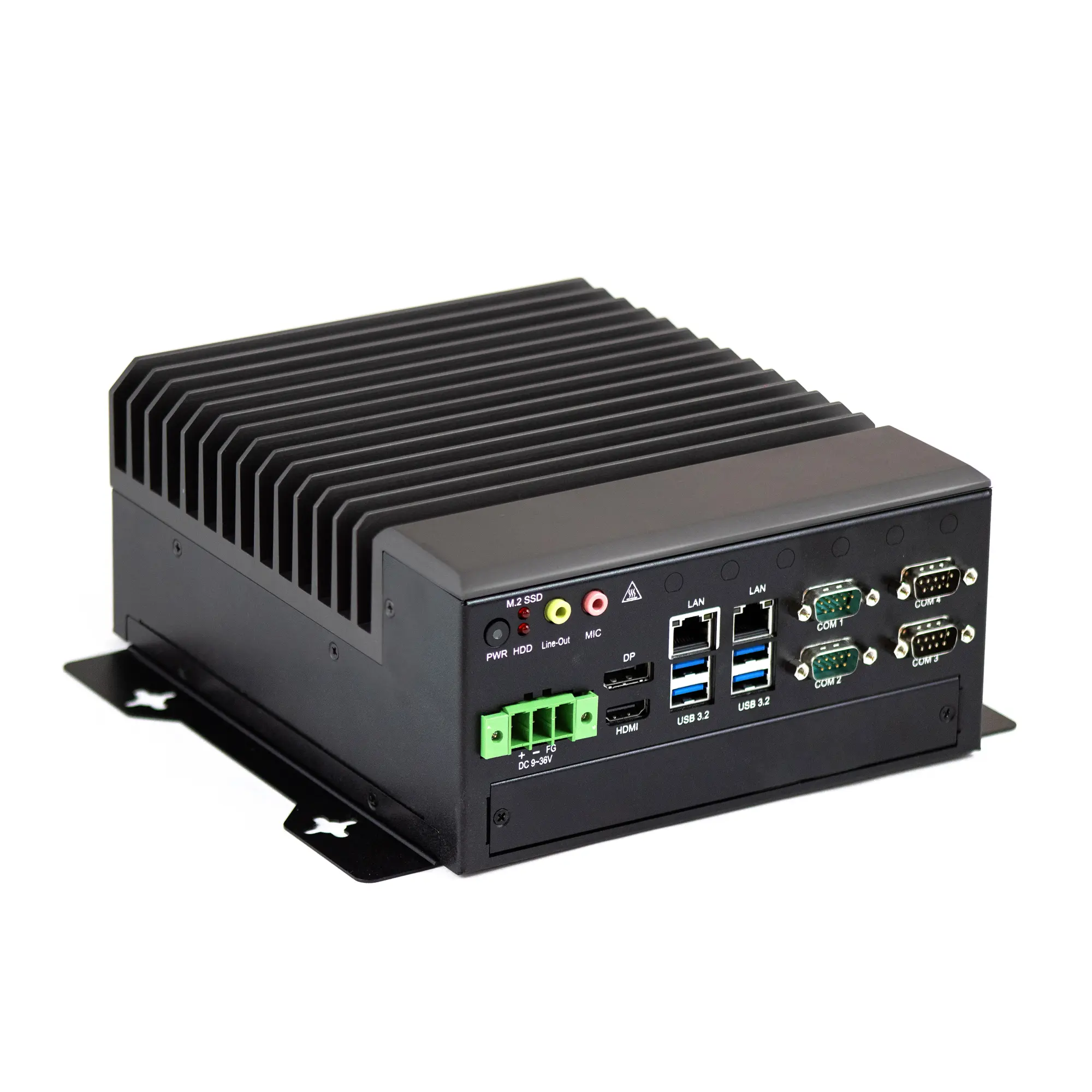 Maple Systems Heavy Duty IPC2360A Industrial Box PC with Intel 14th Gen i-Core Processors - front 3qtr view with no expansion option