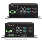 Maple Systems Heavy Duty IPC2360A Industrial Box PC with Intel 14th Gen i-Core Processors - front view with and without expansion option