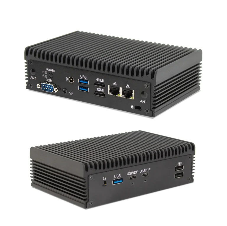 Maple Systems IPC2790A Mini PC with Meteor Lake-U Processor - Front and Rear IO combo view