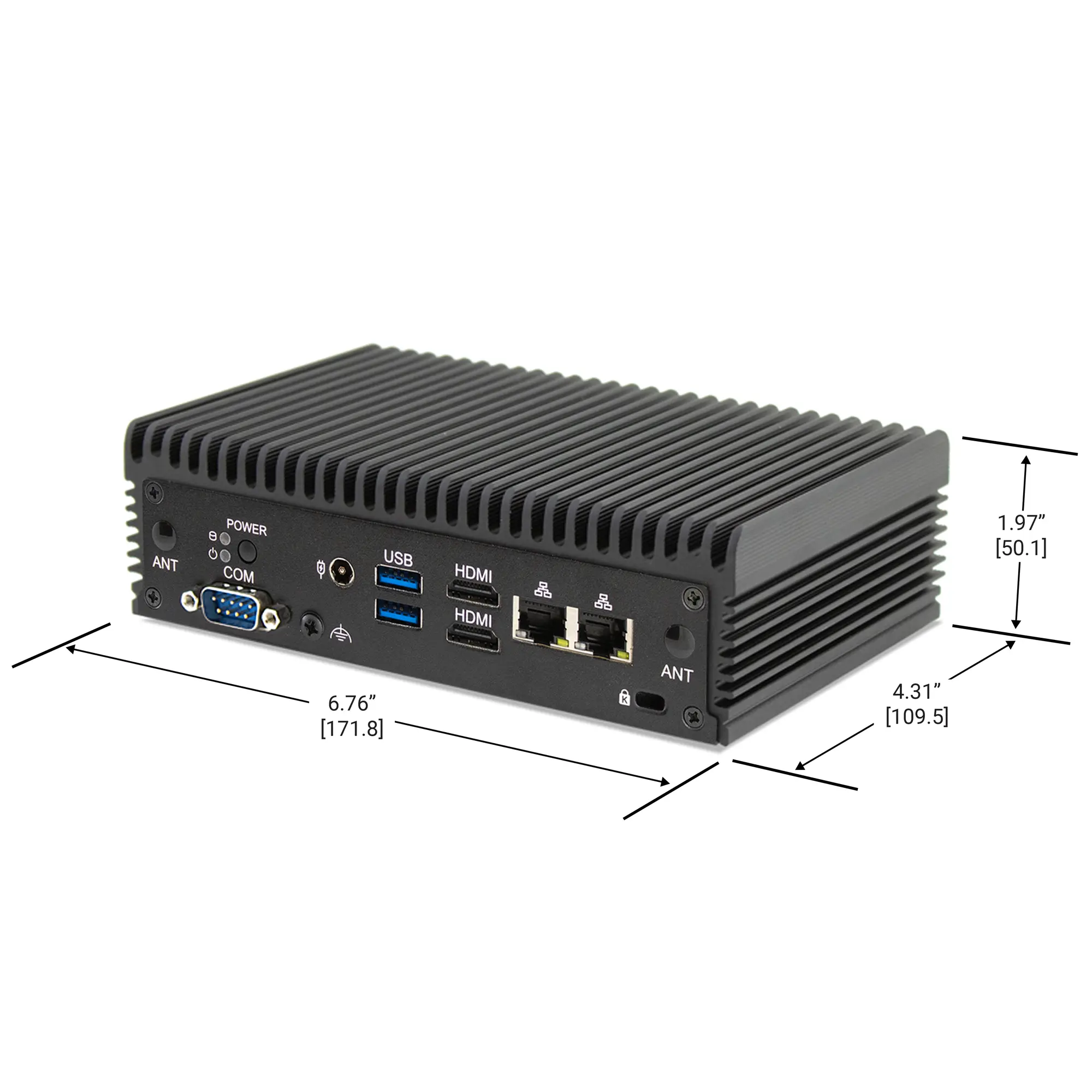 Maple Systems IPC2790A Mini PC with Meteor Lake-U Processor - Dimensional View