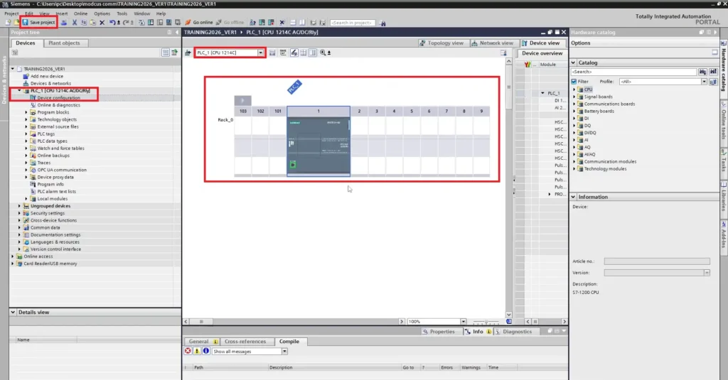 TIA Portal - Device Configuration - Save Project TIA Portal - Device Configuration - Save Project